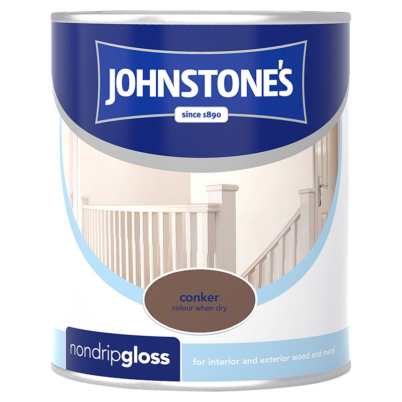 Johnstone's Non Drip Gloss Paint - Conker 750ml | Decorating