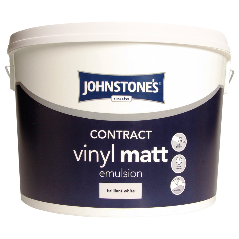 B&M: Johnstone's Paint Vinyl Matt Emulsion- Brilliant White 10L | Painting