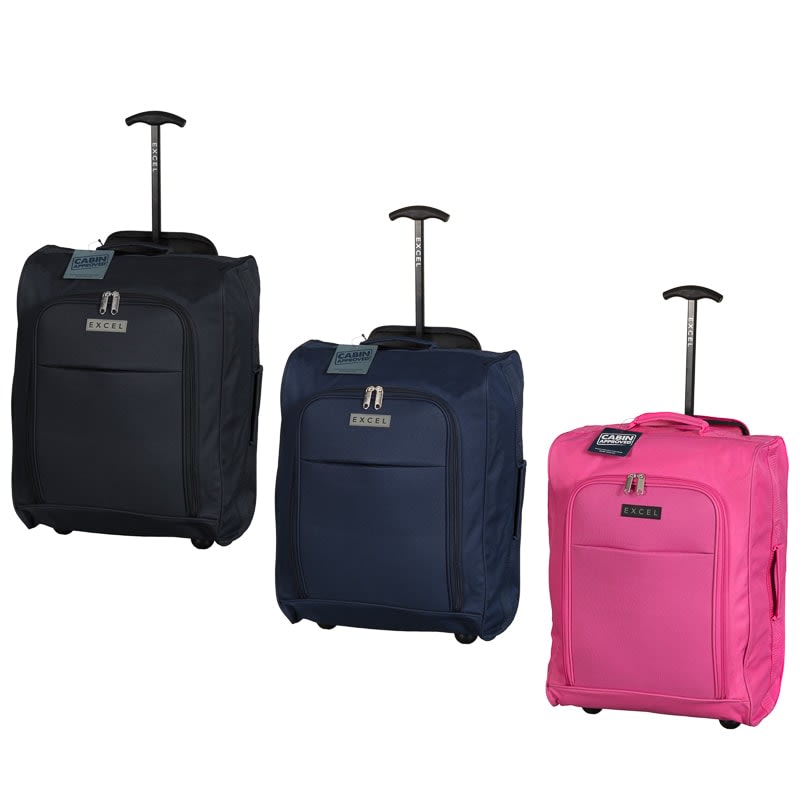 Excel Suitcase - Foldable Cabin Trolley Bag | Luggage - B&M