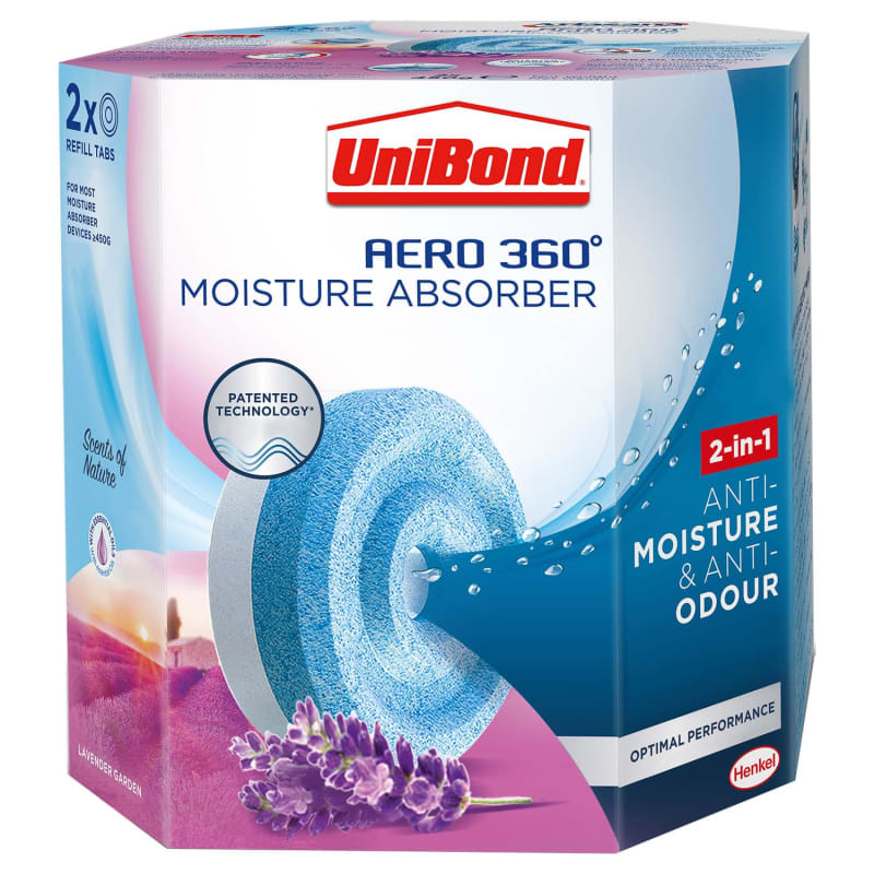 4X UniBond 2008301 Bubble Fresh Moisture Absorber Scented Refills Lavender 