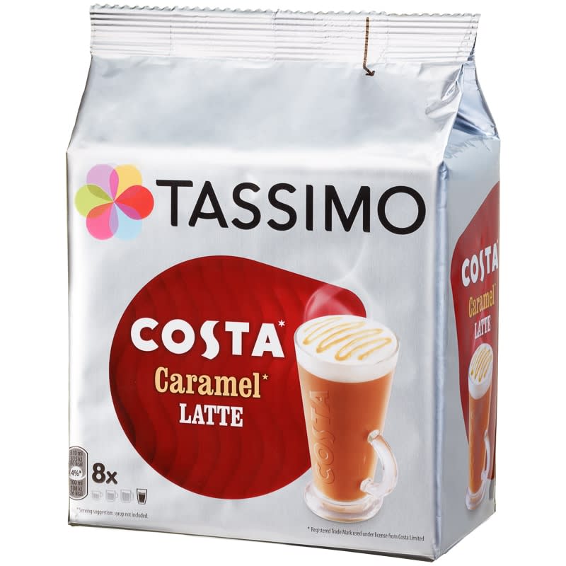 Tassimo Costa Coffee Pods 8pk Caramel Latte Coffee B&M