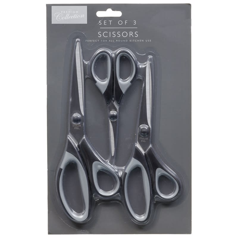 Kitchen Scissors 3pk - Black & Grey