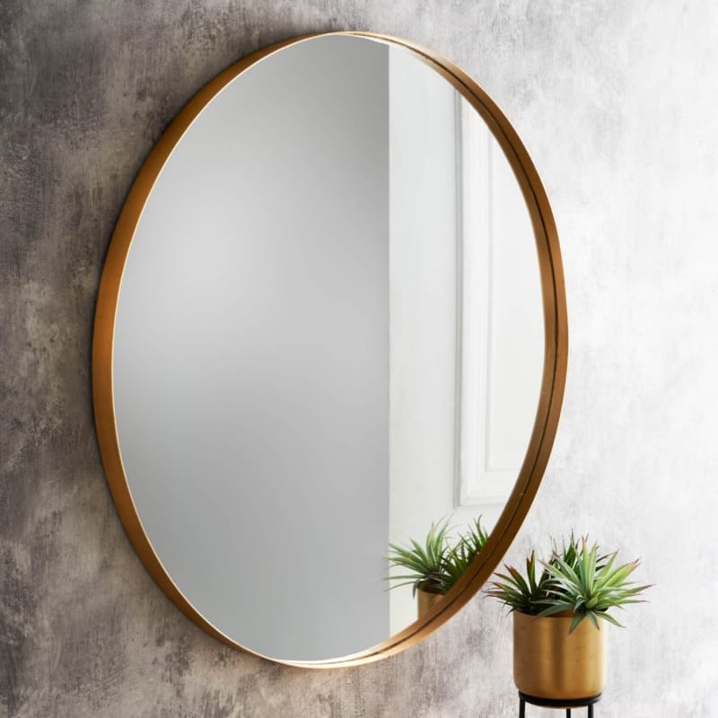 Large Gold Mirror 80cm Home Decor, Round Gold Mirror 80cm