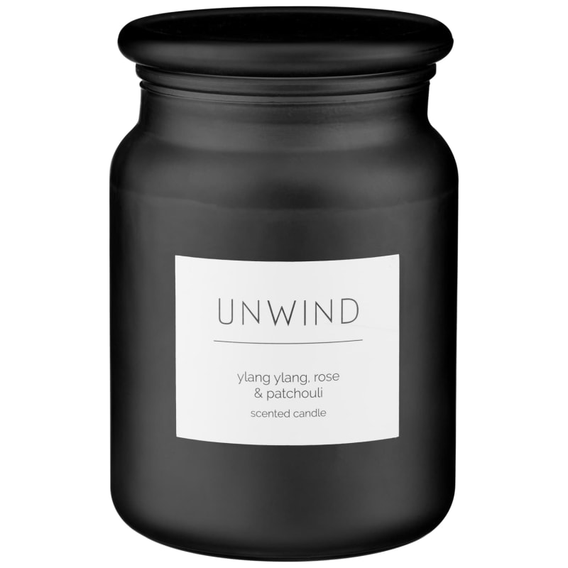 Large Spa Scented Candle - Black - Unwind