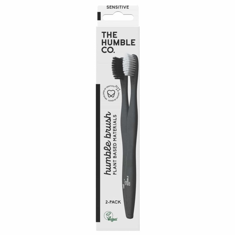 The Humble Co. Sensitive Toothbrush 2pk - Black & White