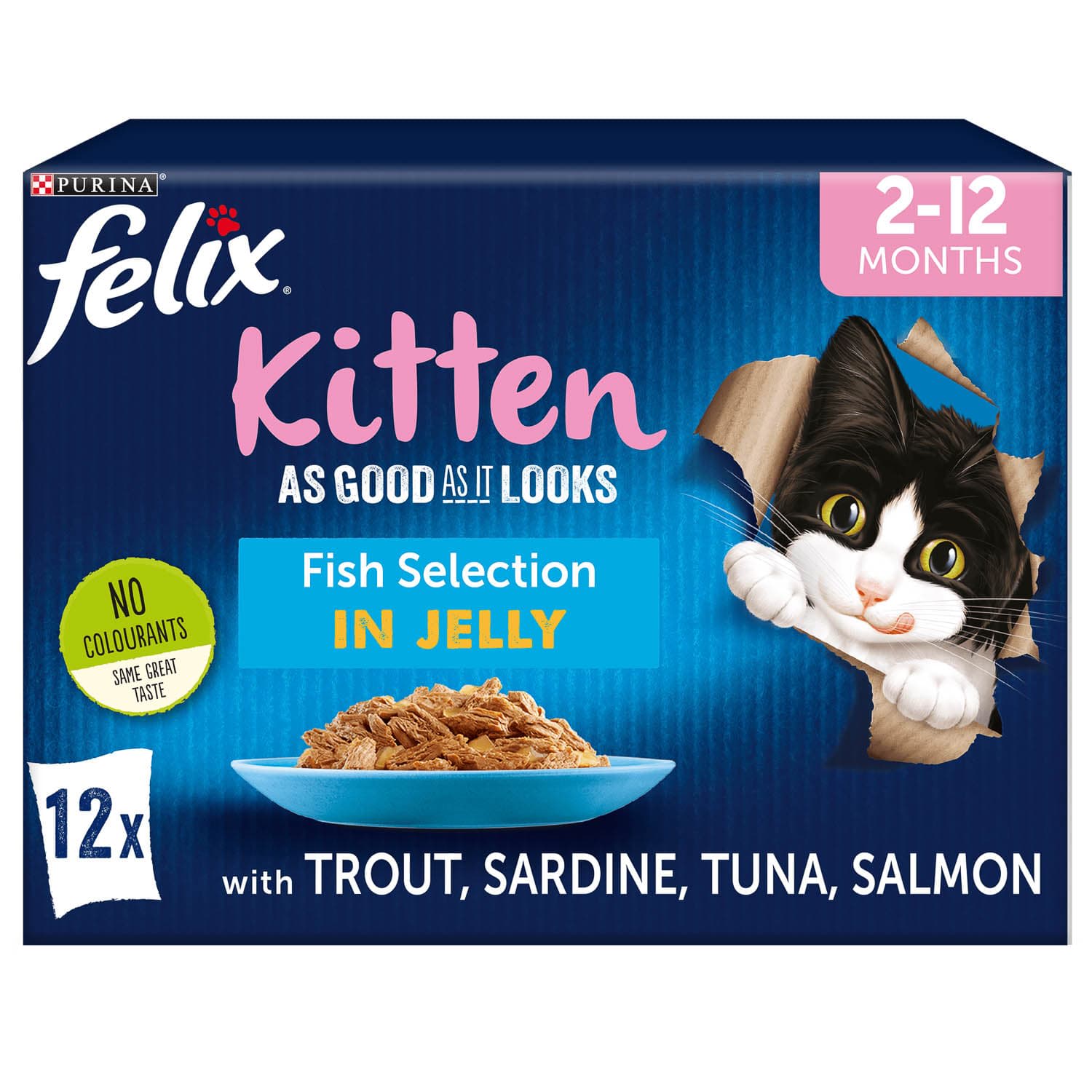 Felix As Good As It Looks Fish Selection in Jelly - For Kittens 12 x 100g