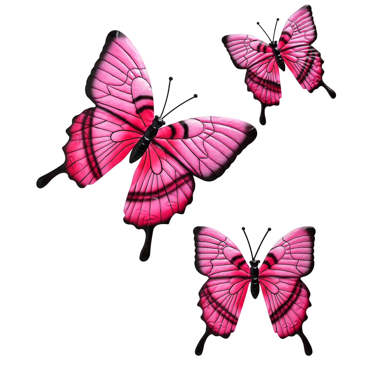 Butterflies Wall Art 3pk - Pink