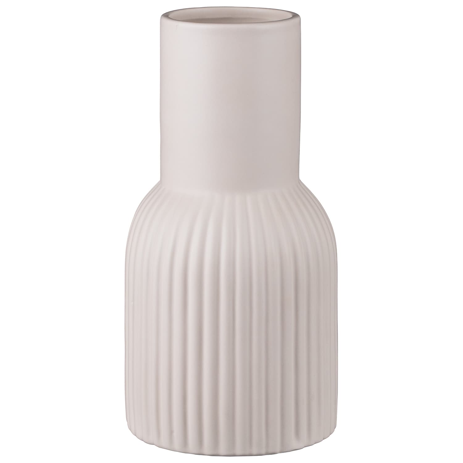 Cream Ribbed Vase