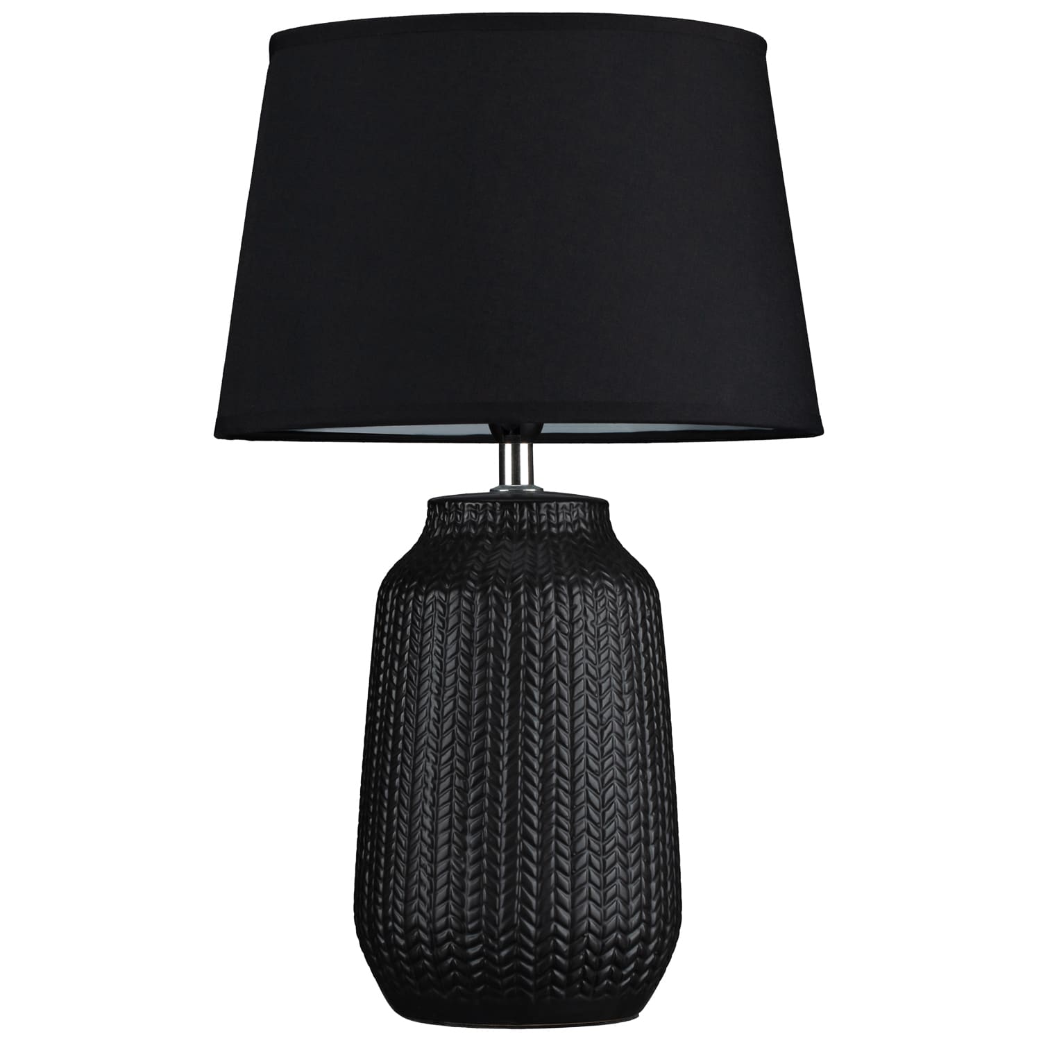 Black Embossed Ceramic Table Lamp
