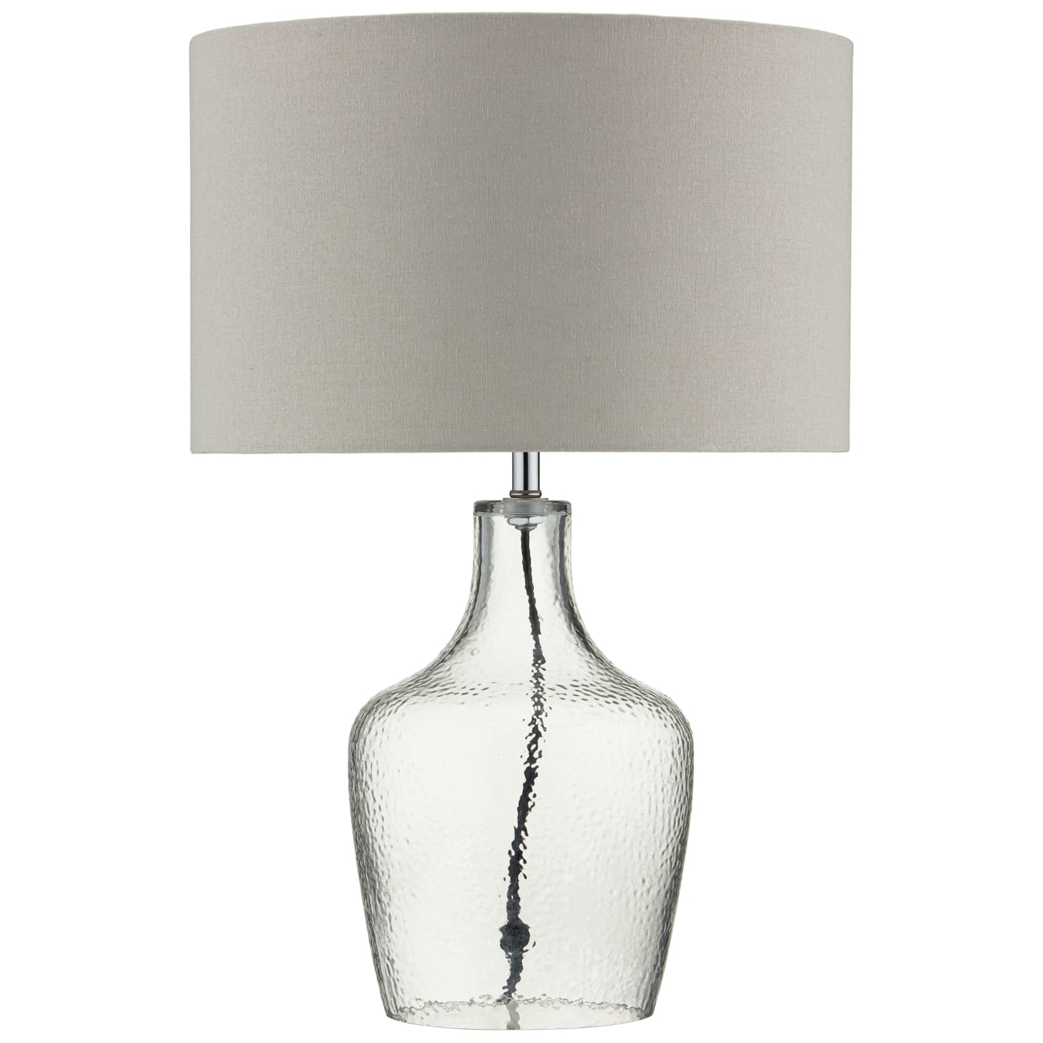 Embossed Glass Table Lamp - Beige